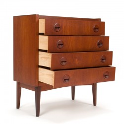 Mid-Century Deens teak vintage ladekastje met 4 lades