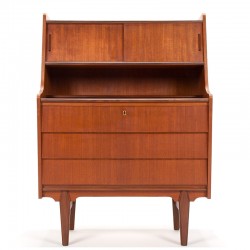 Secretaire vintage Mid-Century Deens model in teak