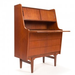 Secretaire vintage Mid-Century Deens model in teak