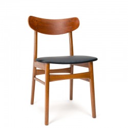 Mid-Century set Deense vintage eettafel stoelen in teak en eiken