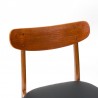 Mid-Century set Deense vintage eettafel stoelen in teak en eiken