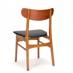 Mid-Century set Deense vintage eettafel stoelen in teak en eiken