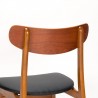 Mid-Century set Deense vintage eettafel stoelen in teak en eiken