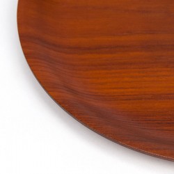 Teak vintage rond klein model dienblad