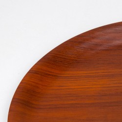 Teak vintage round small model tray