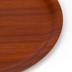 Teak vintage round small model tray