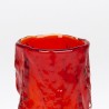 Vintage Whitefriars Bark vase in ruby red glass