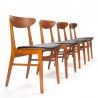 Farstrup model 210 Mid-Century vintage set of 4 dining table