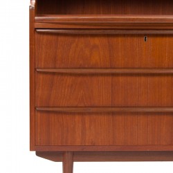 Secretaire meubel vintage Deens Mid-Century in teak