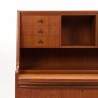 Secretaire meubel vintage Deens Mid-Century in teak