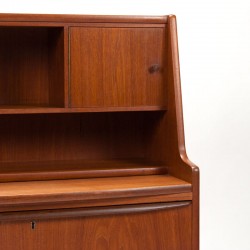 Secretaire meubel vintage Deens Mid-Century in teak