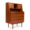 Secretaire meubel vintage Deens Mid-Century in teak