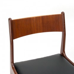 Dark teak model Danish vintage dining table chair