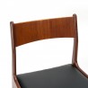 Dark teak model Danish vintage dining table chair