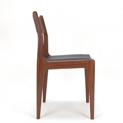 Dark teak model Danish vintage dining table chair