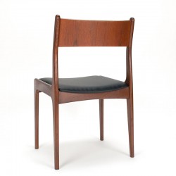 Dark teak model Danish vintage dining table chair