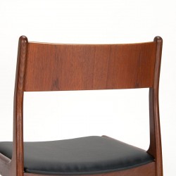 Dark teak model Danish vintage dining table chair