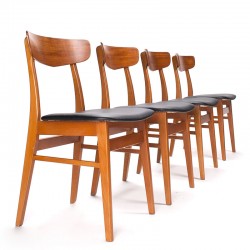 Mid-Century set van 4 Findahls Møbler eettafel stoelen