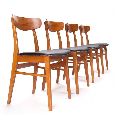 Mid-Century set of 4 Findahls Møbler dining table chairs