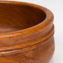 Serveerschaal in teak vintage rond model