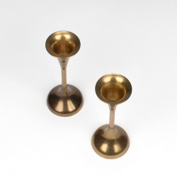 Set of candlesticks in brass vintage sixties