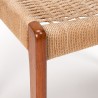 Teak vintage dining table chair with papercord seat