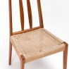 Teak vintage dining table chair with papercord seat