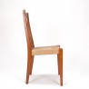 Teak vintage dining table chair with papercord seat