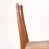 Teak vintage dining table chair with papercord seat