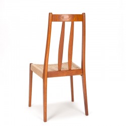 Teak vintage dining table chair with papercord seat