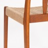 Teak vintage dining table chair with papercord seat