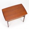 Danish vintage design side table in teak with wicker detail