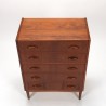 Chest of drawers vintage Danish design with 5 drawers