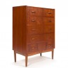 Chest of drawers vintage Danish design with 5 drawers