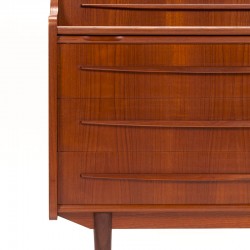 Danish vintage secretary furniture in teak with long handle