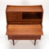 Deens vintage secretaire meubel in teak met lange greep