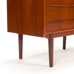 Deens vintage secretaire meubel in teak met lange greep