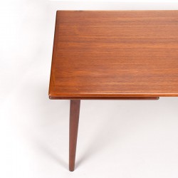 Mid-Century teakhouten vintage Deense uitschuifbare eettafel