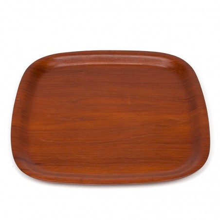 Square shaped vintage Danish teak tray