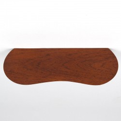 Teak organically shaped vintage small wall shelf