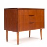 Deens teak Mid-Century vintage ladekastje met bijzondere greep