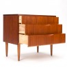 Deens teak Mid-Century vintage ladekastje met bijzondere greep