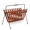 Teak/metal Danish vintage magazine rack 1950s