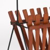 Teak/metal Danish vintage magazine rack 1950s