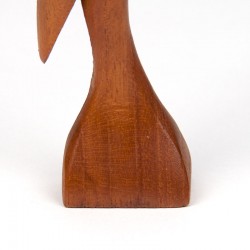 Teak vintage small sculpture of a bird