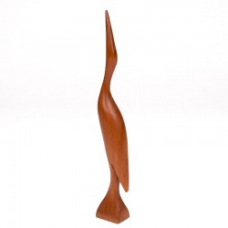 Teak vintage small sculpture of a bird