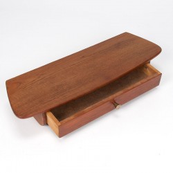 Teak vintage wall shelf with drawer from Denmark