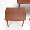 Mid-Century Deense vintage design nesttafels in teak en riet