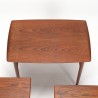 Mid-Century Deense vintage design nesttafels in teak en riet