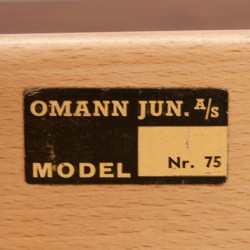 Omann Jun Møbelfabrik model 75 Mid-Century design desk in teak